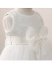 Ivory Sequin Tulle Flower Girl Dress With Double Bow